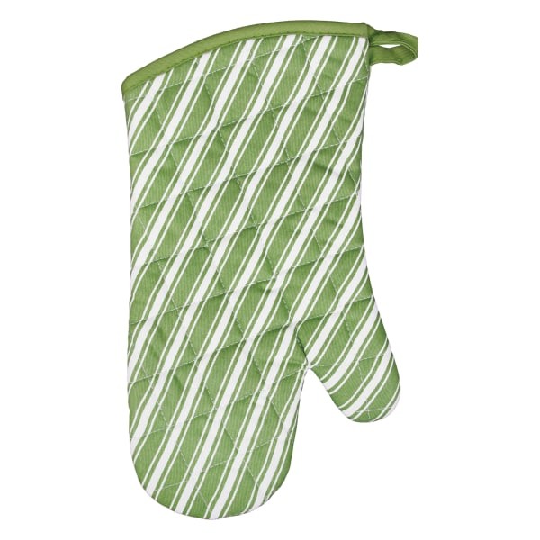 Stripe Oven Mitt Green