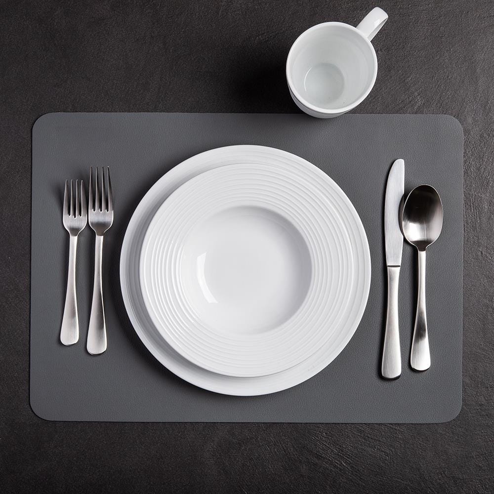 Studio Leather Placemat Charcoal