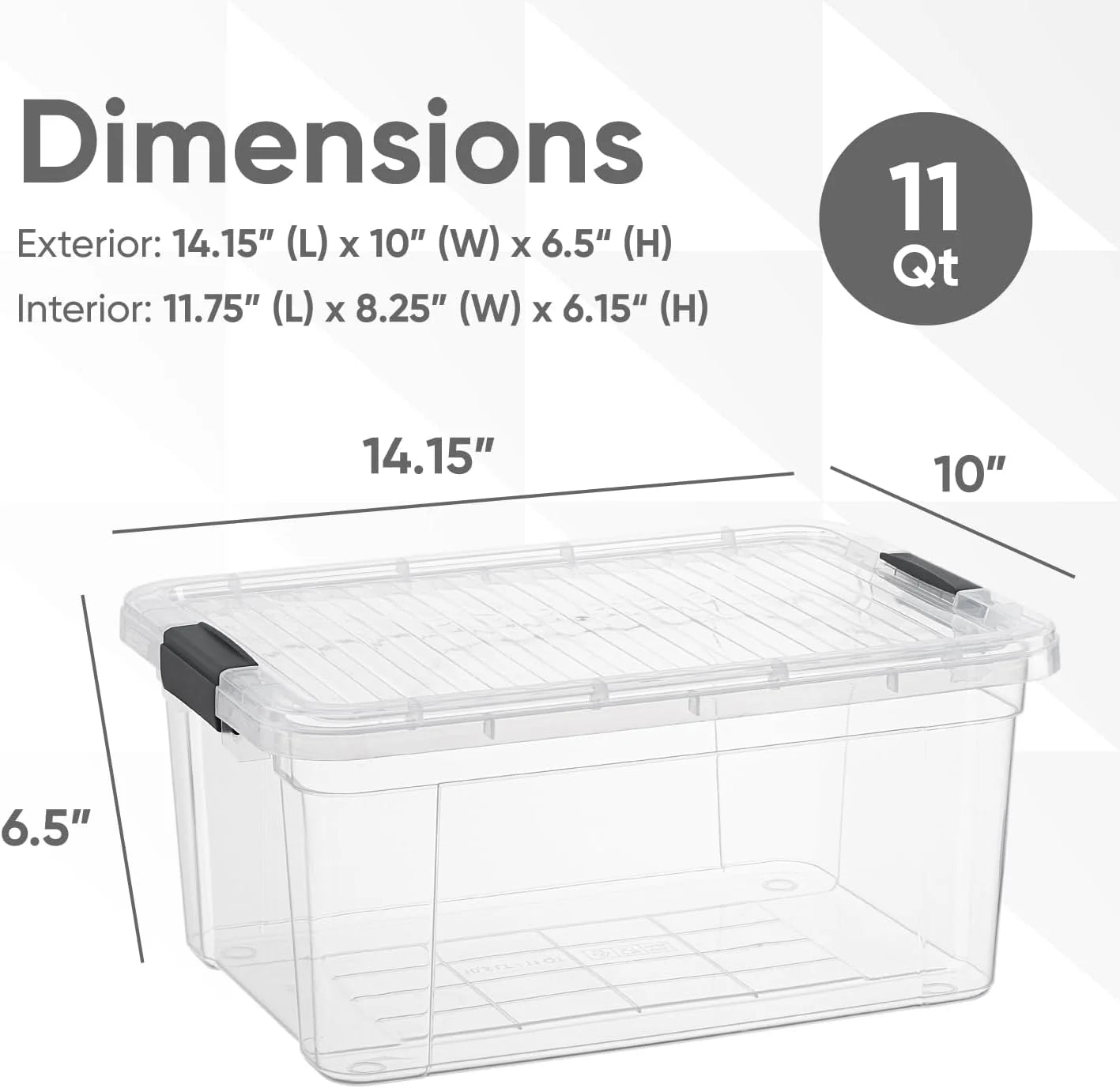 Superio 11 Qt Clear & Sleek Storage Bins 5