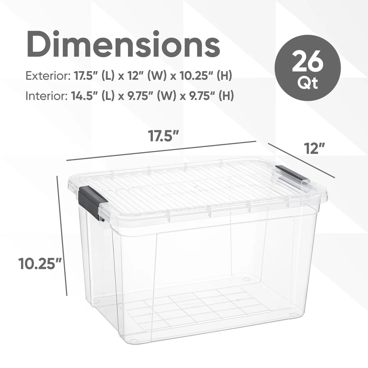 Superio 26 Qt Clear & Sleek Storage Bins 2