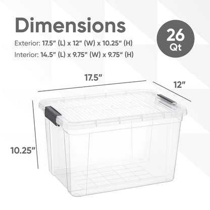 Superio 26 Qt Clear & Sleek Storage Bins 2