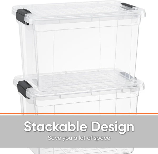 Superio 26 Qt Clear & Sleek Storage Bins 4