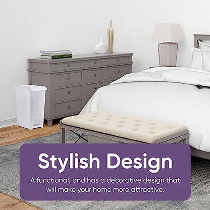 Superio 4 Gal Slim Step on Trash Can Grey 3