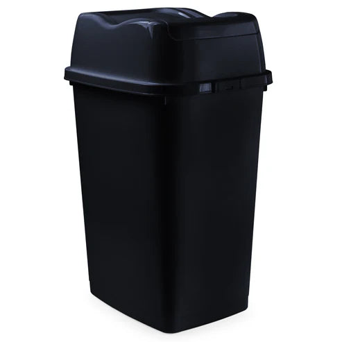 Superio 50 L Easy Lid Trash Can Black