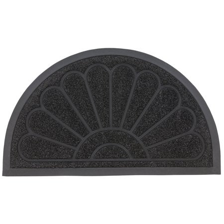 Superio Sunburst Half Round Coir Doormat Black
