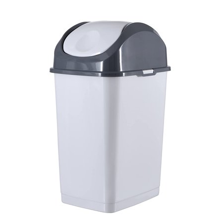 Swing Top Trash Can, 5 Qt - Grey/Black 1