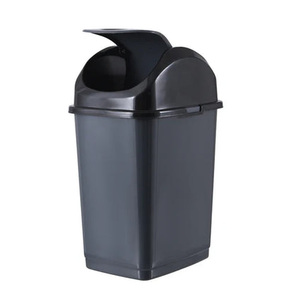 Swing Top Trash Can, 5 Qt - Grey/Black 2