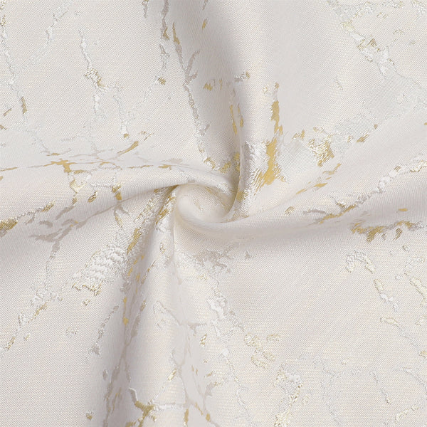 Majestic Tablecloth, Marble White with Gold Or Silver Accents, 70"x108"