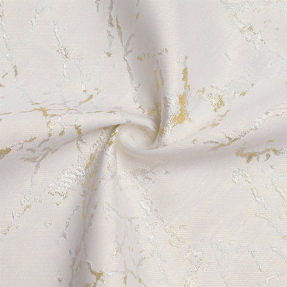 Majestic Tablecloth, Marble White with Gold Or Silver Accents, 70"x108"