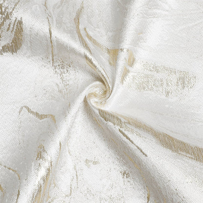 Majestic Tablecloth, White Gold Wave