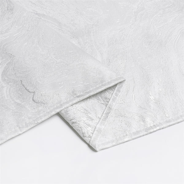 Majestic Tablecloths, White Silver Wave