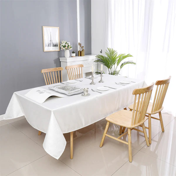 Majestic Tablecloth, Stone White