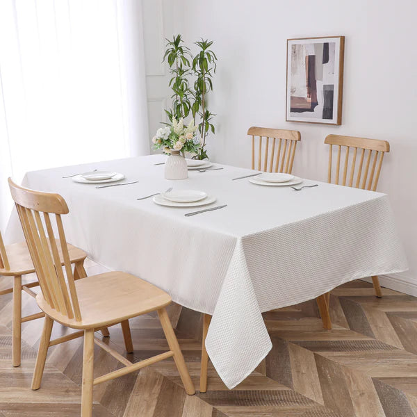 Majestic Tablecloth, Chenille, White