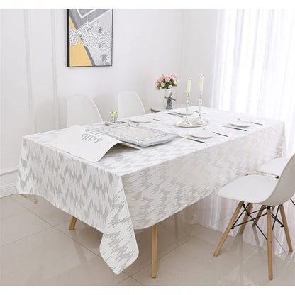 Majestic Velvet Tablecloth with Dotted Foil Print, 70"x144"