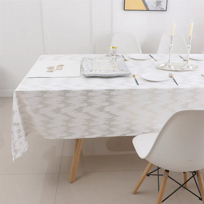 Majestic Velvet Tablecloth with Dotted Foil Print, 70"x144"