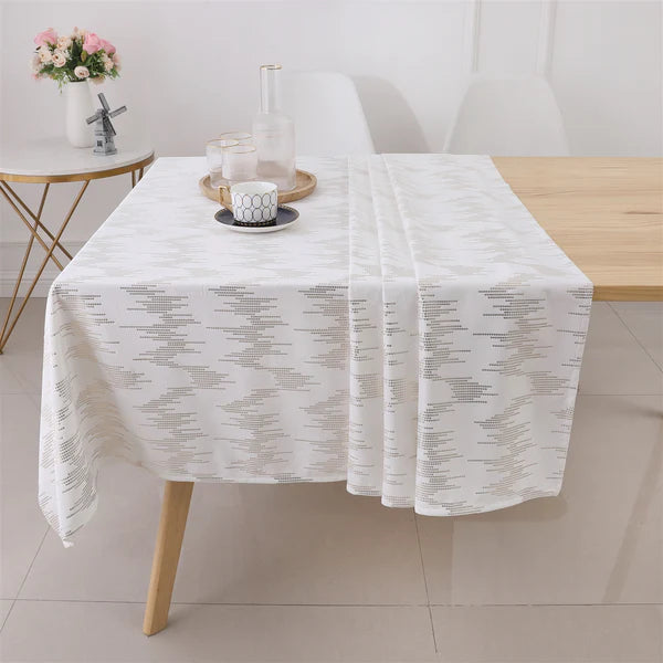 Majestic Velvet Tablecloth with Dotted Foil Print, 70"x144"