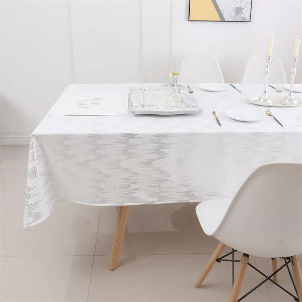 Majestic Velvet Tablecloth with Dotted Foil Print, 70"x144"