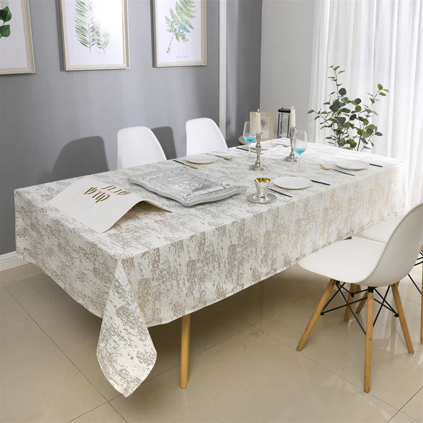 Majestic Velvet Tablecloth - Gold Mosaic Print