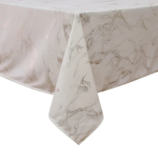 Majestic Tablecloth, Stormy White Gold 70'' X 160''