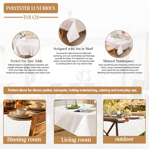 Tablecloth Ripple Gold 70"x108" 3