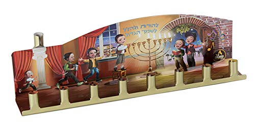 Tin Menorah with Painting 1