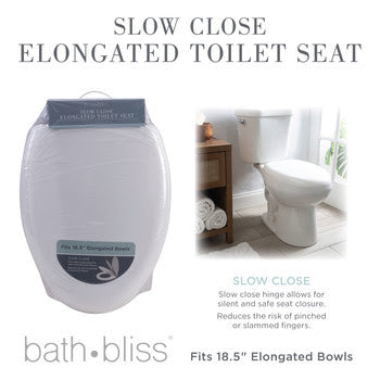 Toillet Seat Elongated -Slow Close -White -19inch.
