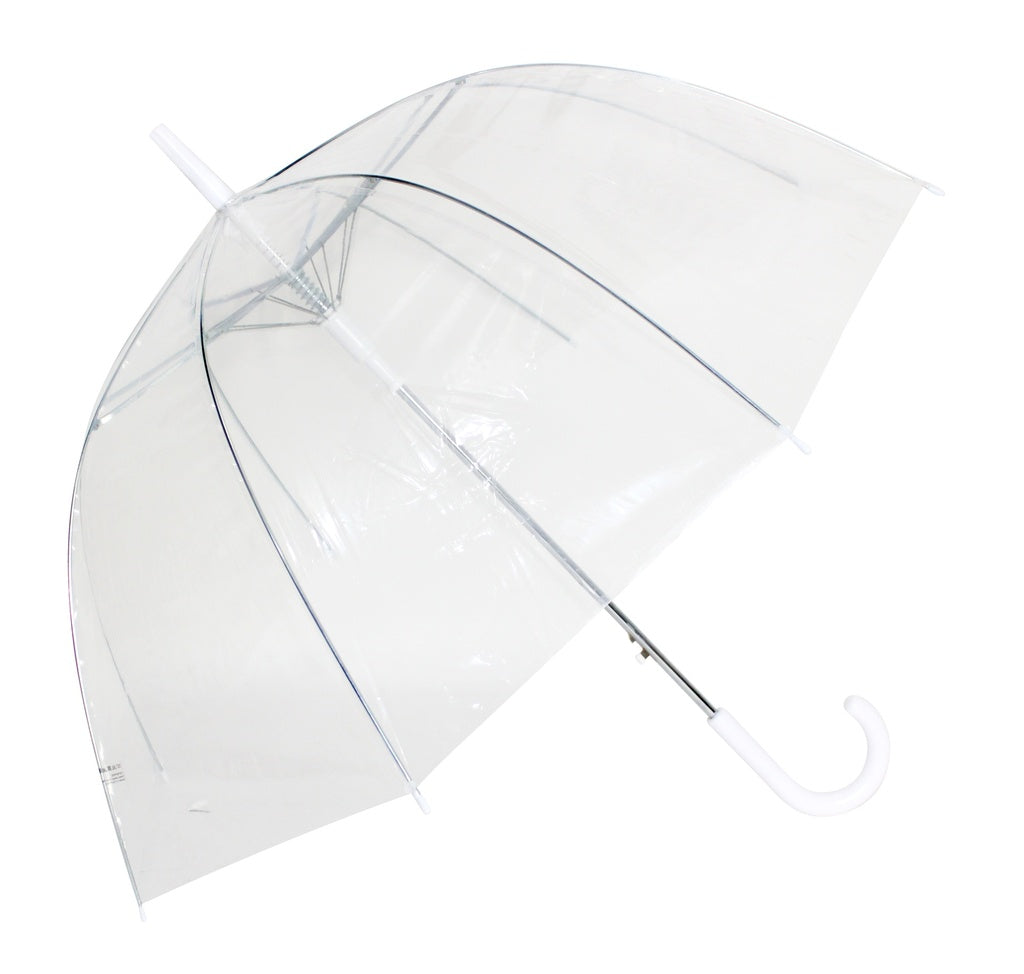 23'' Straight Auto Open Clear White Handle Umbrella