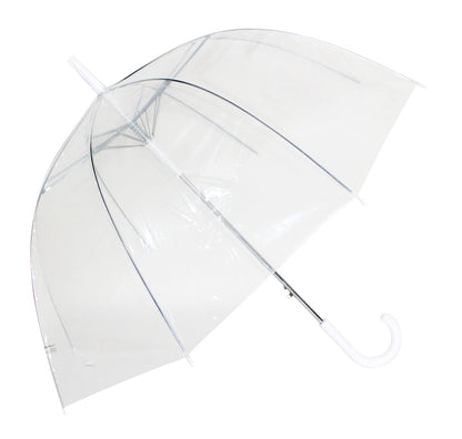 23'' Straight Auto Open Clear White Handle Umbrella