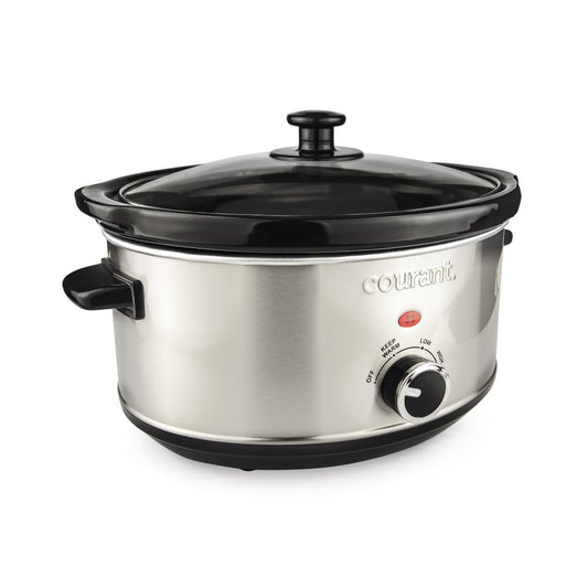 3.5 Quart Oval Slow Cooker, Stainless Steel