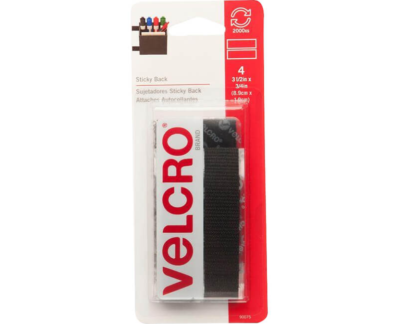 VELCRO-3/4 x  3.5" STRIP-BLACK