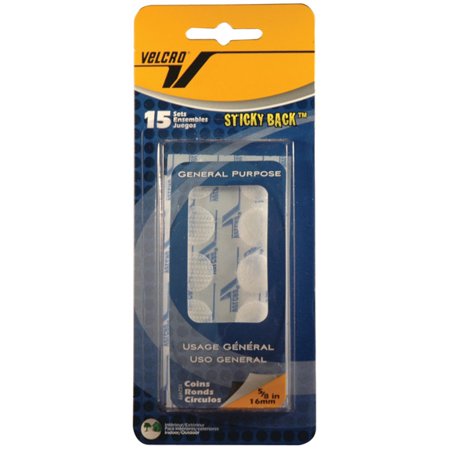 VELCRO-COINS-5/8"-WHITE  CD/15