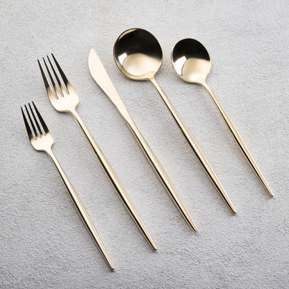 Vikko Vera Brushed Champagne Gold 18/10 20 Pc Flatware Set
