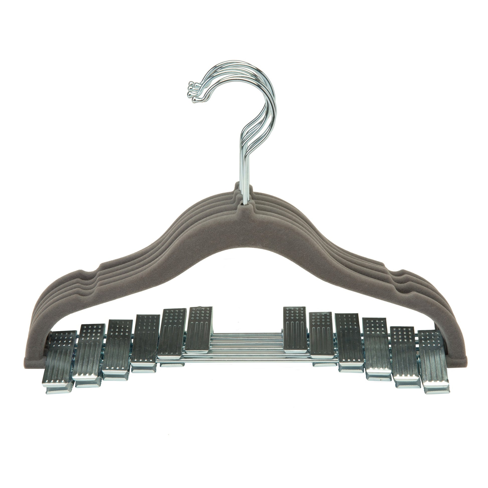 Velvet Hangers with Clips - Grey 1