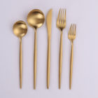 Vikko Dine - Vera, Brushed Full Gold, 18/10 Flatware, 20 Pc Set, Service For 4, Gift Box Window