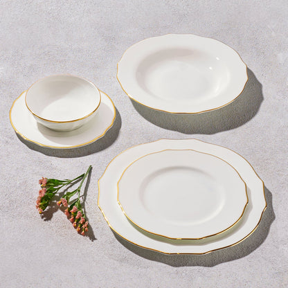 Vikko Shine - Spring Gold, 20 Pc Dinnerware Set, includes Service For 4, Dinner, Salad, Soup, Bread & Butter, Dessert 2