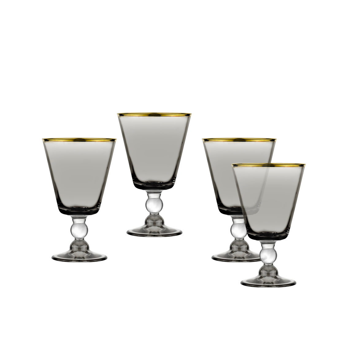 Vitolo Gold Rim Smoke Goblet, Set of 4