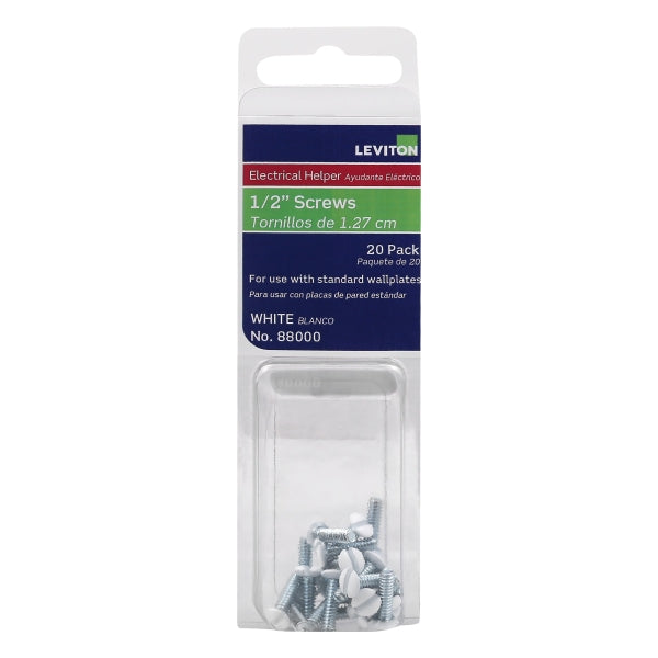 WALLPLATE SCREWS 1/2" WH