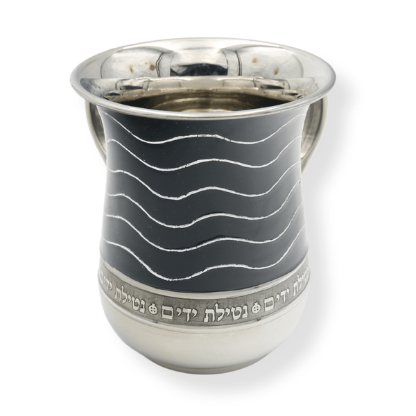 Wash Cup SS - Charcoal with silver glittered Waves