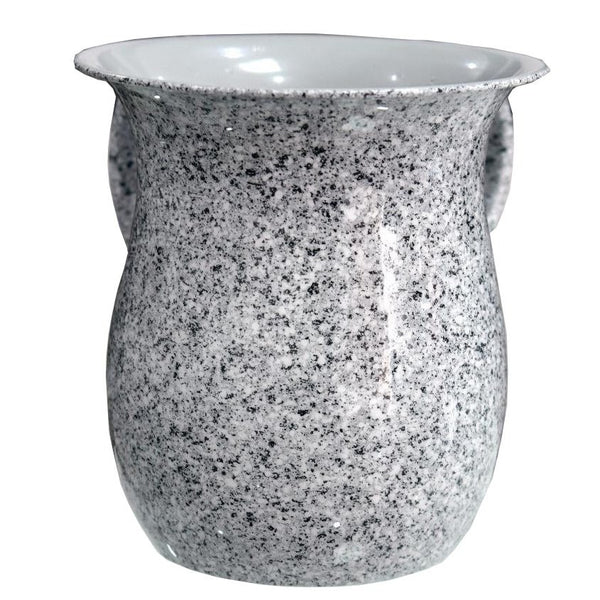 Wash Cup Steel White Marble