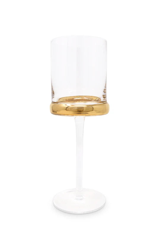 Water Glasses with Gold Ring