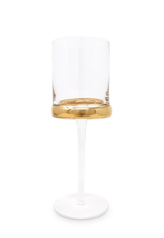 Water Glasses with Gold Ring