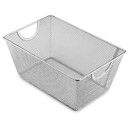 Wire Mesh Bin Silver 10x6.5x4.5 IN"