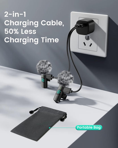 Wireless Lavalier Microphone Set: Clear Audio for iPhone, Video, Interviews & Vlogs 3