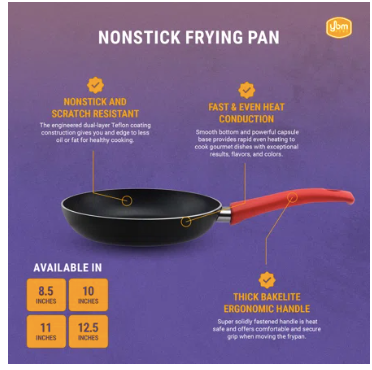 YBM-Home High Quality Nonstick Fry Pan, Various Sizes. 4
