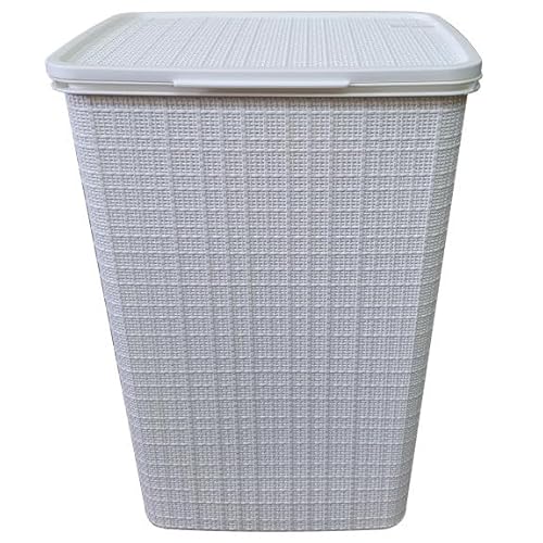 YBM Plastic Laundry Hamper (White) 1
