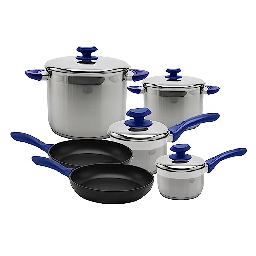 Ybm 10 Pc. Cookware Set Blue 1