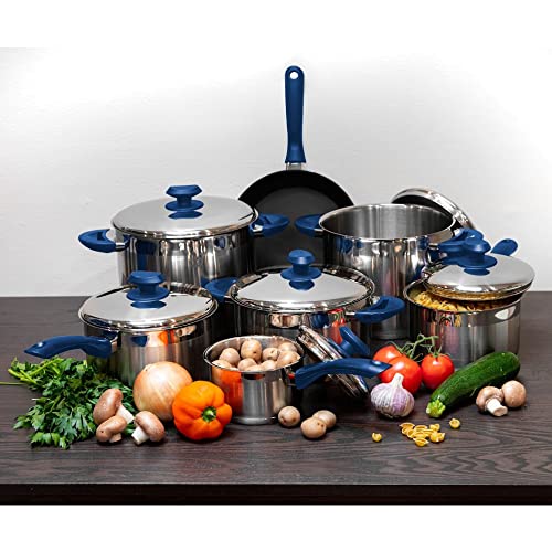Ybm 10 Pc. Cookware Set Blue 2