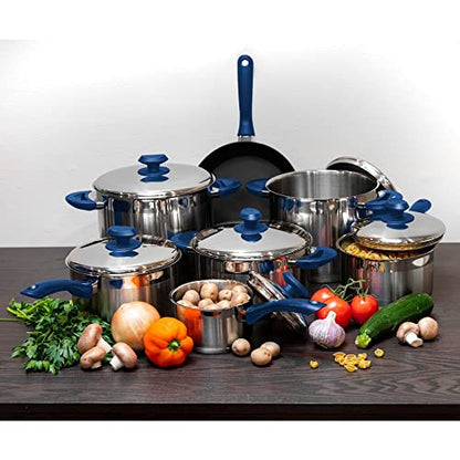 Ybm 10 Pc. Cookware Set Blue 2
