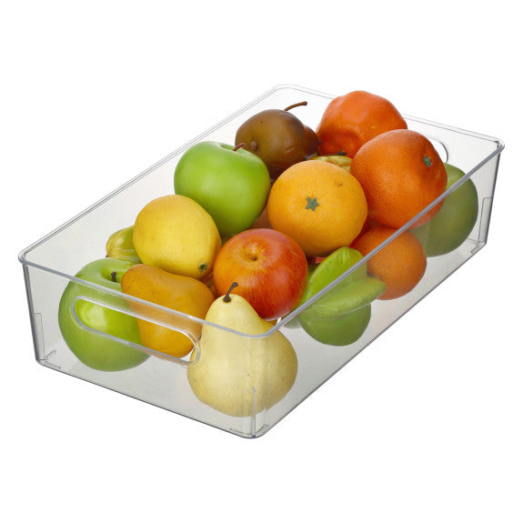 Ybm Clear Organizer Bin With Handle, 15 x 8.75 x 3.75 2