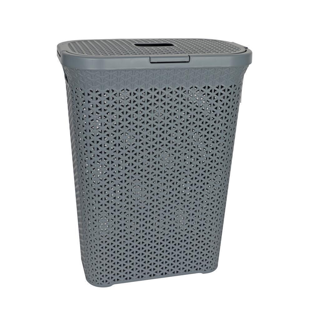 Ybm Plastic Woven Hamper 48L (Grey) 1